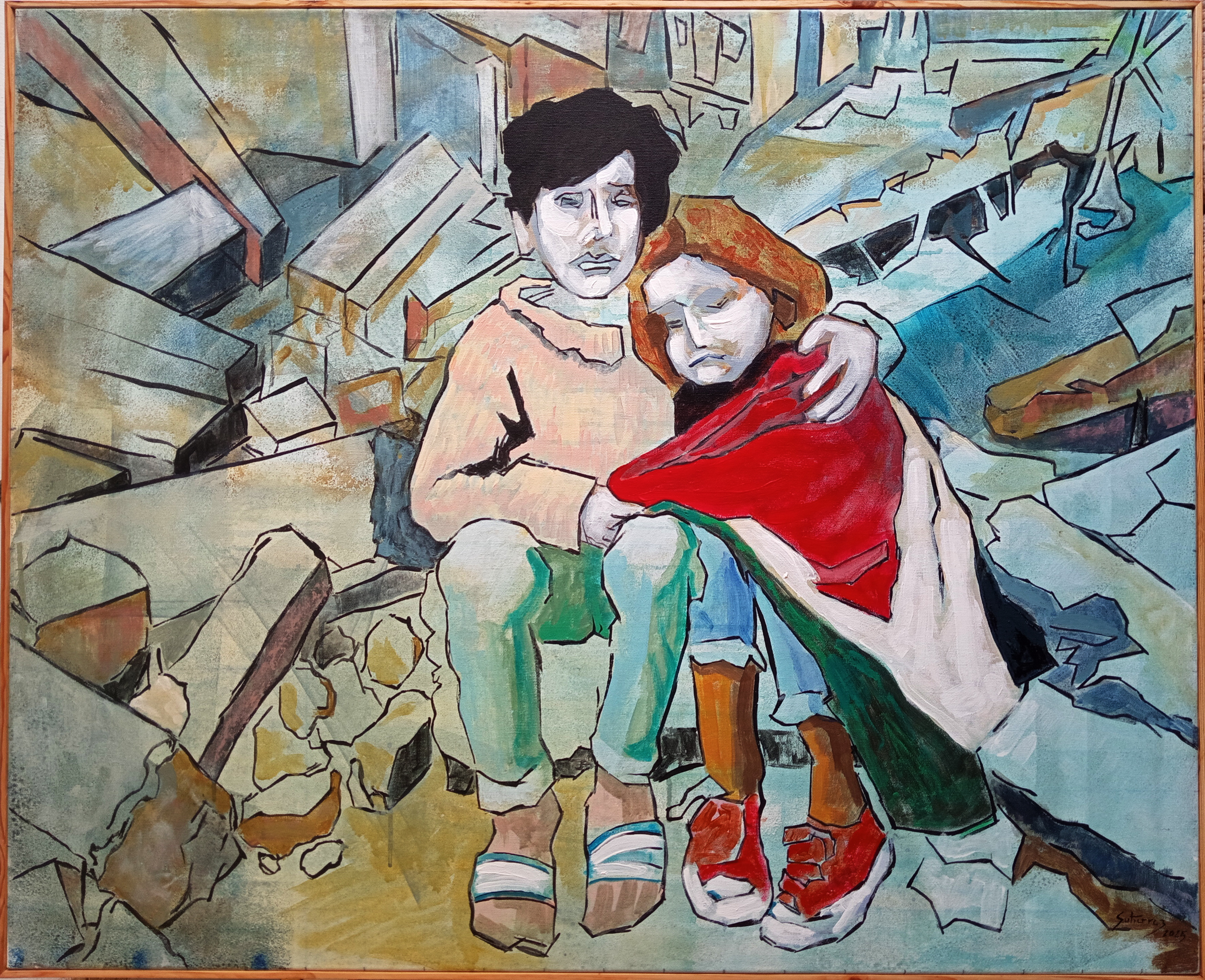 Niños I. Arte, pintor español de Cañete de las Torres,migrantes,